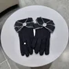 Large Butterfly StrapDrill Warm Mittens Luxury Women New Wool Gloves With Velvet Lining High-Grade Sheepskin Gloves Strap Box