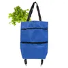 Sacs de rangement sac à provisions avec roulettes chariot pliable fourre-tout pour transporter des articles d'épicerie légumes sac à main