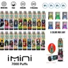 Frankrike Italien Spanien Ungern grossist Imini Puff Vape 7000 Puffs Vapor Kit 10K 12K Puff RGB Light Running Disponable Vape
