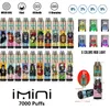 원래 0/2/3/5% 옵션 Imini Tornado 7000puffs 전자 담배 일회용 15ml 전자 담배 850mAh 배터리 공기 흐름 장치 사전 채워진 vapes vapes 펜 일회용