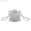 Abendtaschen Umhängetaschen Luxus kleine hohle Eimertasche Frauen schicke handgemachte klare Perlenkupplung Geldbörsen und Handtaschen Z230803