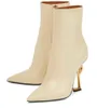 Hiver luxe Opyum femmes botte noir Beige cuir de veau bottine talons hauts bout pointu robe de soirée dame chaussons EU35-43