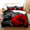 Set di biancheria da letto Pink Rose Set Fashion Romantic Home Textile Single Double Size Per Coppia Donna Ragazze Bedroom Decor Fiori Copripiumino 230802