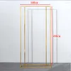 Party Decoration Wedding Arch Square Backdrop Ballong Stand Bakgrund Shiny Metal Gold Plating Outdoor Artificial Flower Door Shelf Frame