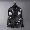 Chemises décontractées pour hommes PFHQ automne lumière luxe marée hauts fleurs originales à manches longues imprimé motif bouton Cool Design 21Z1112