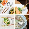 Наборы посуды из нержавеющей стали имитация деревянная ручка для ножа вилка ложка японская корейская стейкская блюда десерт Западная посуда с 16 частями