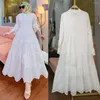 Casual Dresses Women Dress Southeast Asian Indonesian Hollow Out Robes Lace Muslim Fashion Abaya Femme Musulman