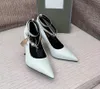 Perfect Wedding Dress Shoes Sexy Golden heel with bare strap lace-up Pointy Toe 100% leather rhinestone buckle Bridal Wedding Party Shoes EU35-42