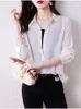 Women's Blouses Fashion Woman 2023 V-neck Autumn Long-sleeved Pretty And Tops Blouse Basic Casual Shirt OL Female Clothing