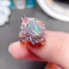 Cluster Rings MeiBaPJ Natural Colorful Big Opal Moonstone Gemstone Fashion Ring For Women Real 925 Sterling Silver Charm Fine Wedding