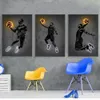 Neon Print Famoso Bola Estrela Pintura em Tela Wall Art Arte de Rua Graffiti Posters Basketball Sport Art Print Modular Pictures Boys Bedoom Decor w06