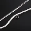 Ketten Edelstahl Künstliche Perle Schwarz Herz Perlen Kreis Mode Wemon Anhänger Halsketten Schmuck Geschenk Für Damen