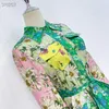 الفساتين غير الرسمية Fyion مدرج طويل النساء 2023 الأكمام Vestidos Para Mujer Floral Print Ret Bret Linen Holiday Designer