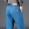 Jeans pour hommes chinois brodé pour hommes de haute qualité 2023 saisonnier Stretch léger affaires classique pantalon droit