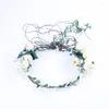 Headpieces European And American Bridal Headdress Wreath Seaside Vacation Simulation Flower Hair Band Wholesale