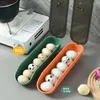 Storage Bottles Automatic Rolling Egg Box Smart Stackable Antislip Container Slide Design Tray Carrier With Lid Kitchen Fridge