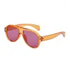 Occhiali da sole Retro Punk Pilota Uomo Rivetti Decorazione Gradient Eyewear Shades Trending Occhiali da sole viola Donna UV400