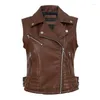 Vrouwen Leer 2023 Lente Herfst Vrouwen Mode Zwart Faux Vest Jassen Lady Bomber Motorcycle Cool Bovenkleding Rits Jas