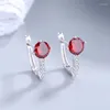 Dangle Küpe Küpe Gümüş Gümüş Gümüş 925 Elmas Kore Mücevher Piercing Ear Ring Hoop Düğün Aksesuarları Trend Hediye Kadın