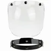 Casques de moto 3-snap Shield Visor Retro Casque Lens 3/4 Open Bubble Sun Windshield Moto Accessoires