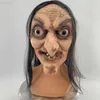 Party Masks Halloween Scary Witch Mask Party Dance Cosplay Horror Latex Headgear Props Halloween Old Witch Scary Latex Mask for Face L230803