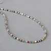 Choker LONDANY Necklace Art Retro Irregular Silver Fragment Colored Tourmaline Real Stone Beads Fresh Collar Chain Female