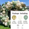 Other Event Party Supplies 162Pcs Avocado Green Balloons Garland Arch Creamy White Retro Olive Balloon for Wedding Birthday Background Decor 230802