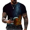 Herren T-Shirts Sommer Outdoor Sport T-Shirt Mode Schnelltrocknendes Material Übergroße Lässige Rundhals Kurzarm Top Sport