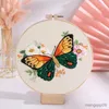 Produits de Style chinois DIY Broderie Batterfly Imprimé Motif pour Débutant Point De Croix Ensemble Couture Cerceau À La Main À Coudre Art Artisanat R230803