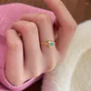 Cluster Ringen Echt 925 Sterling Zilveren Hart Voor Vrouwen Fijne Sieraden 2023 Leuke Liefde Groen Blauw Wit Zwart Crystal Ring vrouw Accessoires