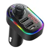 C12 Bluetooth 5.0 FM Transmitter Car Kit Wireless Handsfree Audio Receiver Dual USB Fast Charger Ambient Light MP3 Modulator Player