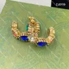 Colorful Rhinestone Stud Women Vintage Party Earrings Diamond Designer Lady Ear Loop