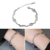 Charm Bracelets Moonstone Fashionable Hand Accessory Chain Bracelest Alloy Material F19D
