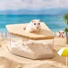 Small Animal Supplies Pet Sand Bath Box Fan Form Clear Badrum House For Hamster Cage Corner Toalett Squirrels 230802