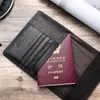 Wallets Cowhide Vintage Boarding Card Leather Passport Holder Bag Wallet Men's And Women's Bag.