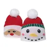 Party Hats 7 Colors Kids Christmas Hats Santa Knitted Hat Cartoon Winter Warm Tassel Ball Cap Christmas Pompom Beanies Hat Q400