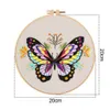 Kinesiska stilprodukter Butterfly DIY Broderi Flower Landscape Brodery Stitching Kit med Hoop Art Needwork Cross Stitch Embroidery Hoops R230803