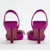 Sandales chaussures pour femmes bout pointu peu profond Nude rose diamant chaussures talon bas dos chaussures à lanières femmes chaussures 230802
