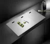 Cloaking Kitchen Sink 304 Stainless Steel 4mm Thickness Handmade Brushed Three Cover Hidden Large Size Double Sink