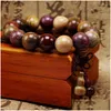 Perlé Strand En Gros Authentique Bois De Santal Bracelets En Bois Bouddha Perles Rondes Gourde Pendentif Main Chaîne Hommes Bijoux Drop Delivery Dhloz