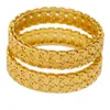 Bangle Dubai 24K Gold Plated Bangles Luxury African Women Hard Armband Charm Wedding Etiopiska arabiska handsmycken