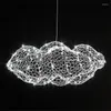 Żyrandole nordycka kreatywna lampa designu Iron Art Starry Sky Cloud Sufit żyrandol Mall Cafe Cafe LED Wewnętrzne Oświetlenie wnętrz