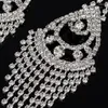 Boucles d'oreilles pendantes strass fleur goutte mariage déclaration de mariée cristal Banquet grande suspension E500