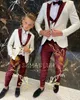 Ternos padrão floral menino ternos formais jantar smoking meninos meninos padrinhos crianças para festa de casamento terno de baile de formatura conjuntos de blazers 230802