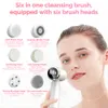 Rengöringsverktyg Tillbehör LED Electric Cleansing Brush 6 In 1 Face Cleaner Blackhead Borttagning Por Clean Renhud Rejuvenation Beauty Care Device 230802