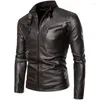 Vestes pour hommes DYBZACQ vêtements en cuir décontractés manteau de moto Version coréenne mince tendance jeune veste en cuir synthétique polyuréthane