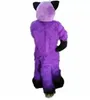 Purple Fox Mascot Costume Symulacja Symulacja kreskówka Anime Postacie dorośli rozmiar świątecznego stroju reklamowego na świeżym powietrzu