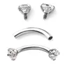 Labret Lip Piercing Jewelry Lot50pcs Body CZ 둥근 눈썹 트래거스 바 구부러진 바벨 16g 이어 나선 230802