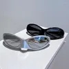 Zonnebril Y2k Steampunk Cat Eye Vrouwen Voor Mannen 2023 Fashion Vintage Goggle Designer Zonnebrillen Trend Punk Shades