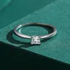 Cluster Ringen Princess Cut Moissanite Voor Vrouwen Briljante Sterling Zilveren Solitaire Ring 1 Vergulde D Set Maat 5 Leuke 8